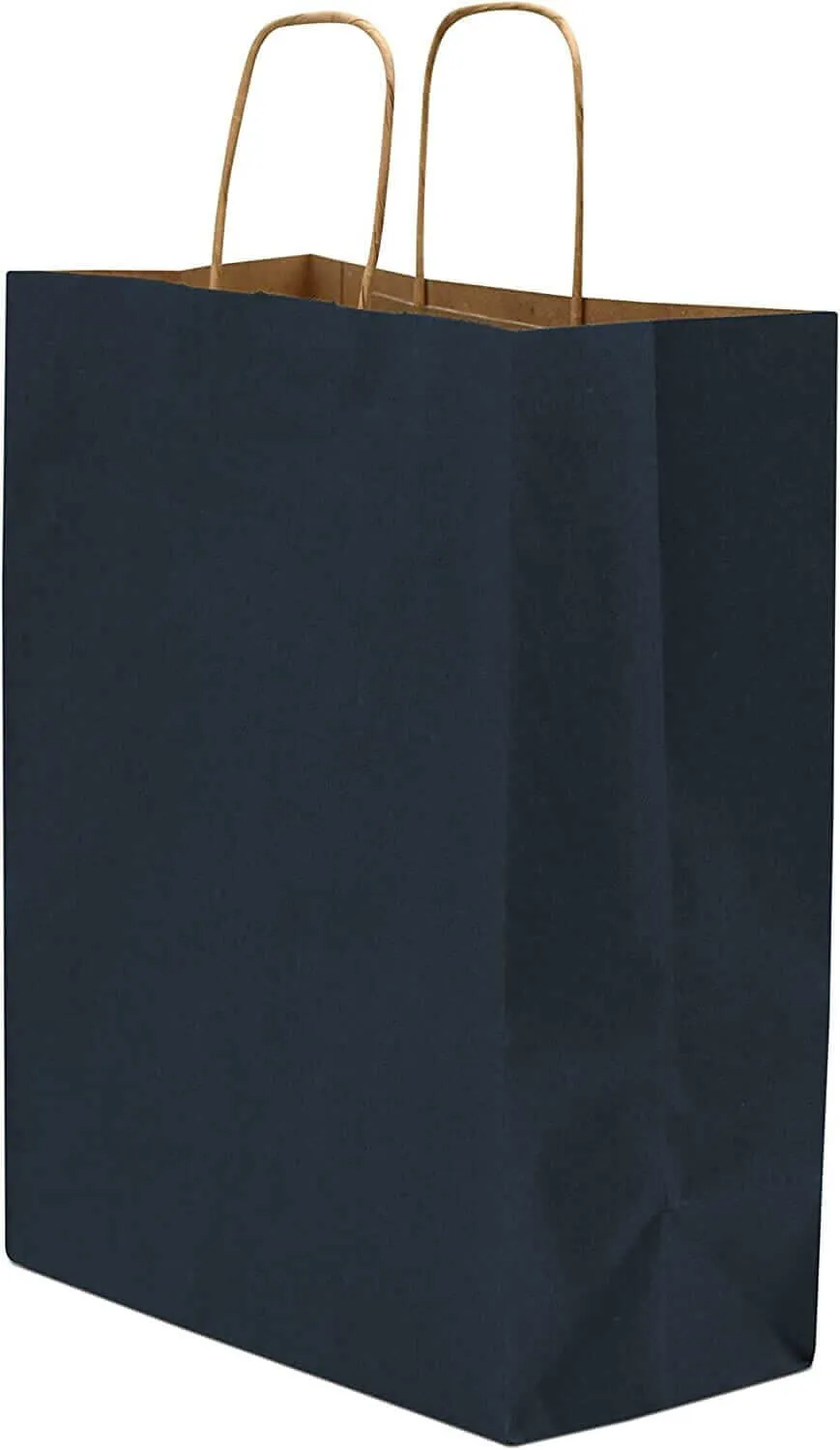 10x5x13 Medium Navy Blue Paper Bags with Handles