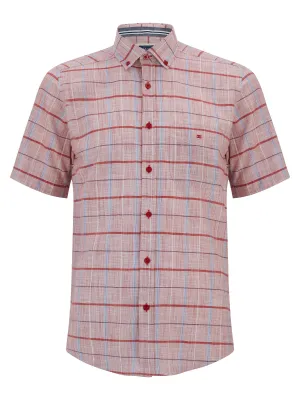 15969SS_64 Daniel Grahame Red Geneva Short Sleeve Casual Shirt