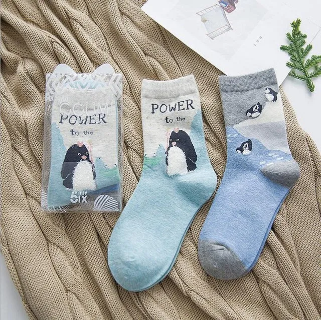 2pairs/lot New brand winter Autumn Women Cotton cartoon pattern Socks Female girl Cute warm funny Socks christmas gifts meias