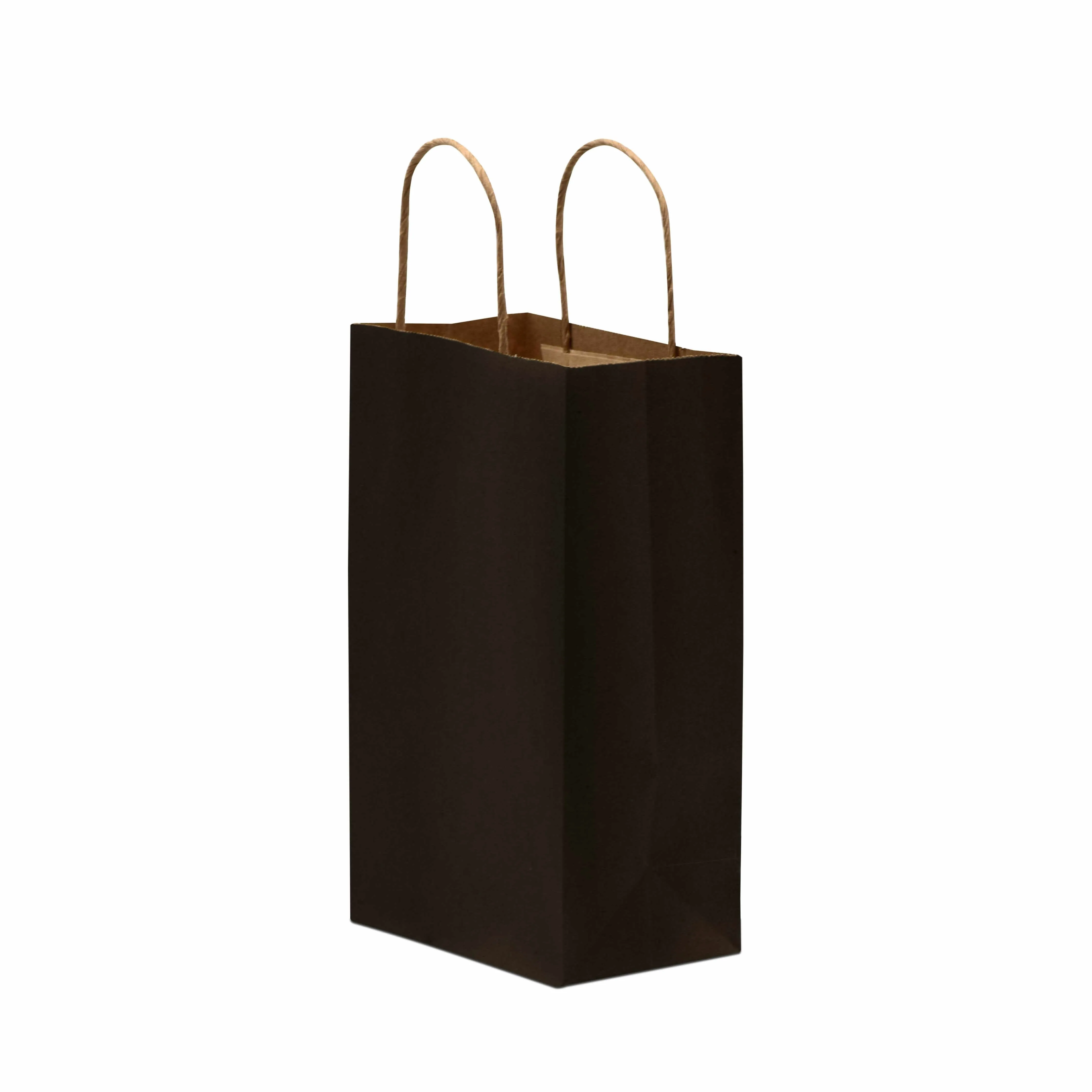 6x3x9 Extra Small Black Paper Bags with Handles