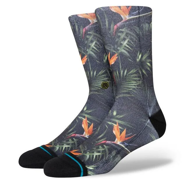 Adult Crew Socks - Paradis - Black - FINAL SALE