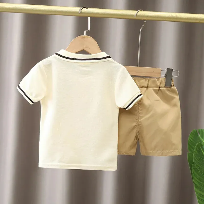 ARWEN AJH  Children Clothing mother Kids Clothes Children's Sets Boys T-shirt Shorts Summer Cotton Short sleeve fashion Suit