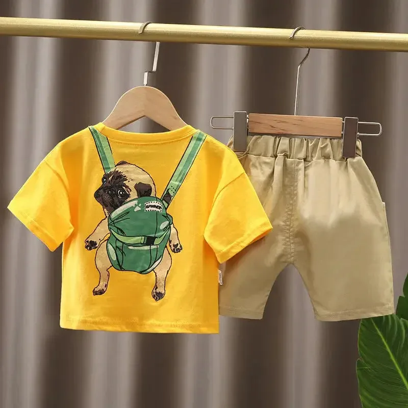 ARWEN AJH  Children Clothing mother Kids Clothes Children's Sets Boys T-shirt Shorts Summer Cotton Short sleeve fashion Suit