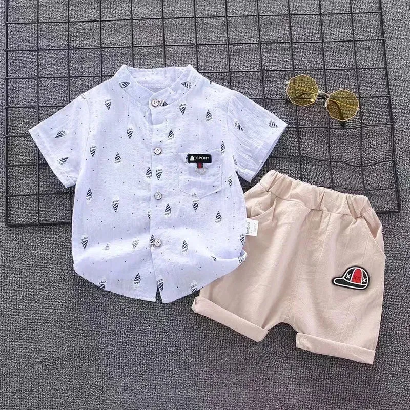 ARWEN AJH  Children Clothing mother Kids Clothes Children's Sets Boys T-shirt Shorts Summer Cotton Short sleeve fashion Suit