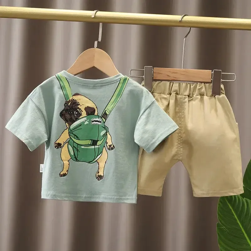 ARWEN AJH  Children Clothing mother Kids Clothes Children's Sets Boys T-shirt Shorts Summer Cotton Short sleeve fashion Suit