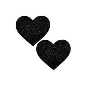 Black Malice Queen Status Glitter Heart Pasties