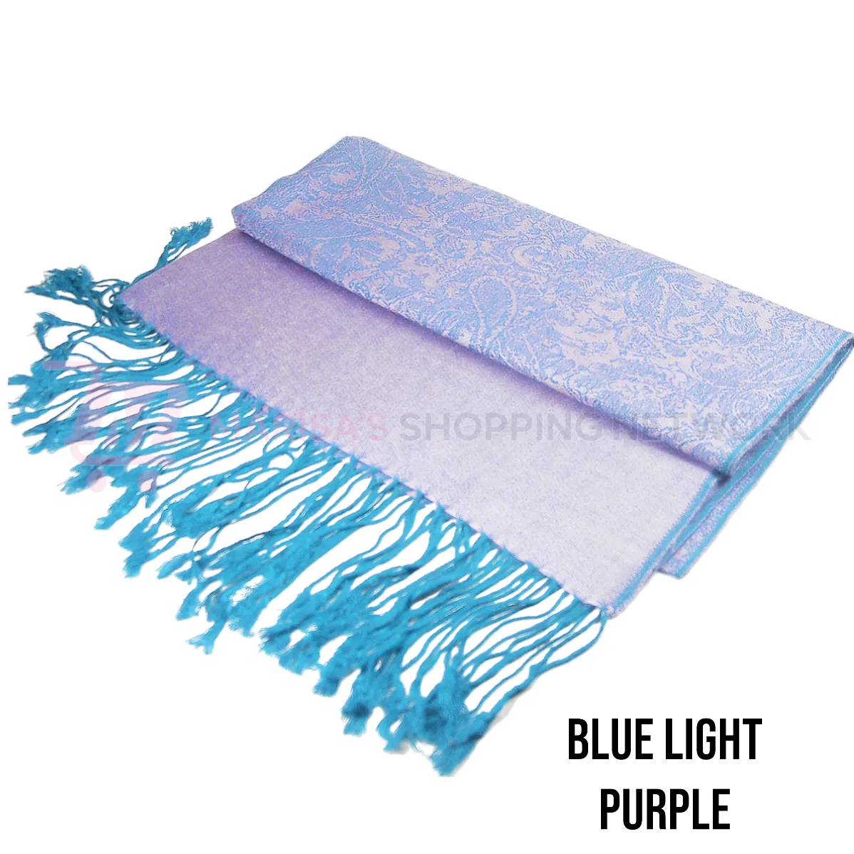 Blue Light Purple Paisley Pashmina Scarves