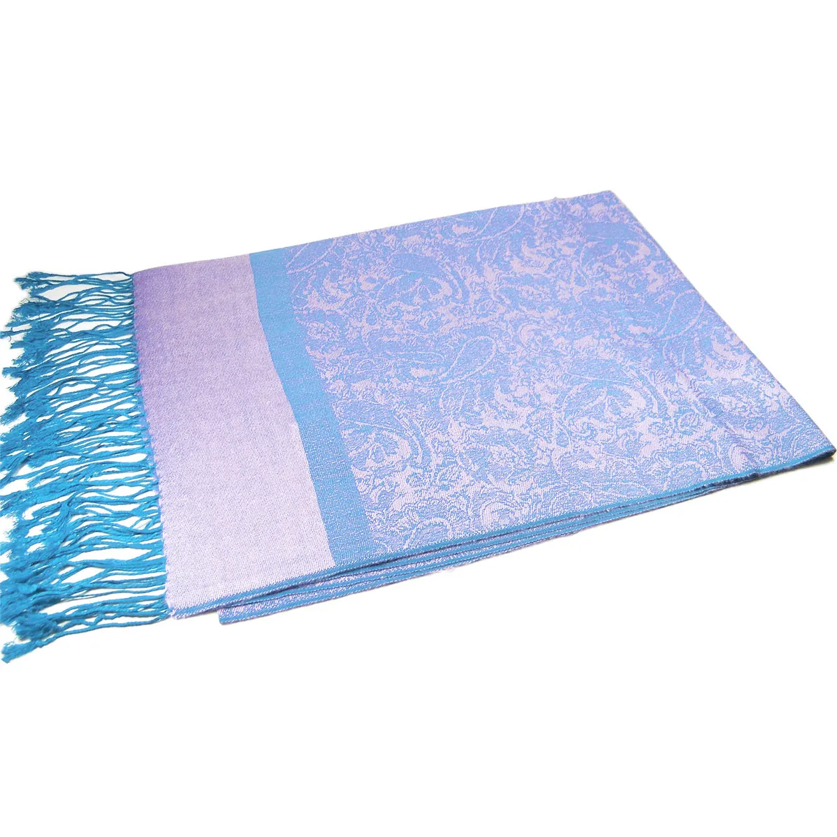 Blue Light Purple Paisley Pashmina Scarves