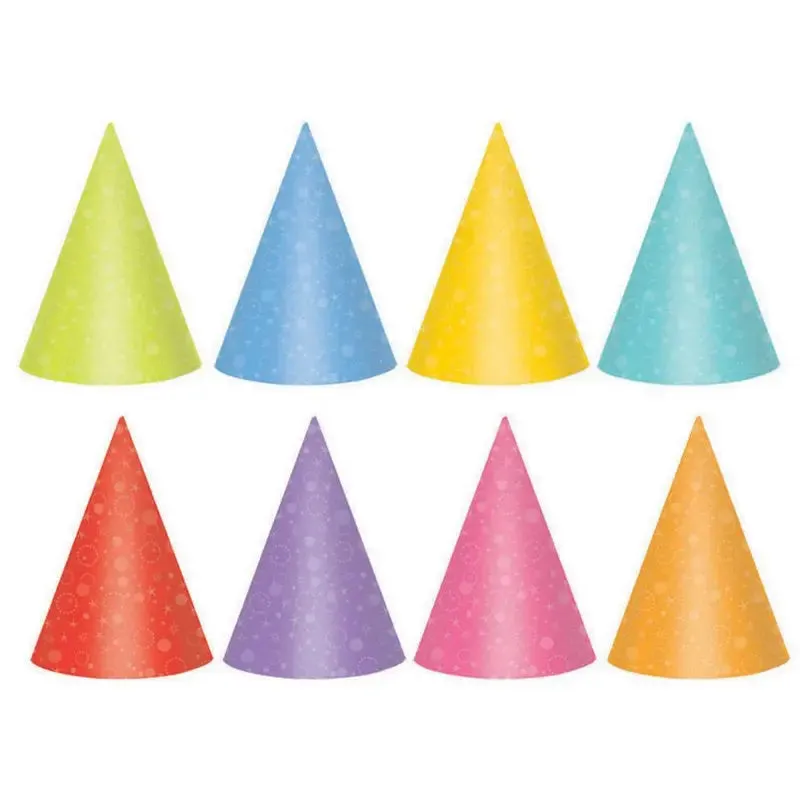 Brights Party Hats - 24 Pkt