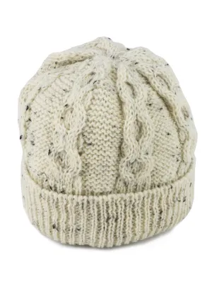 British Wool Aran Beanie Hat