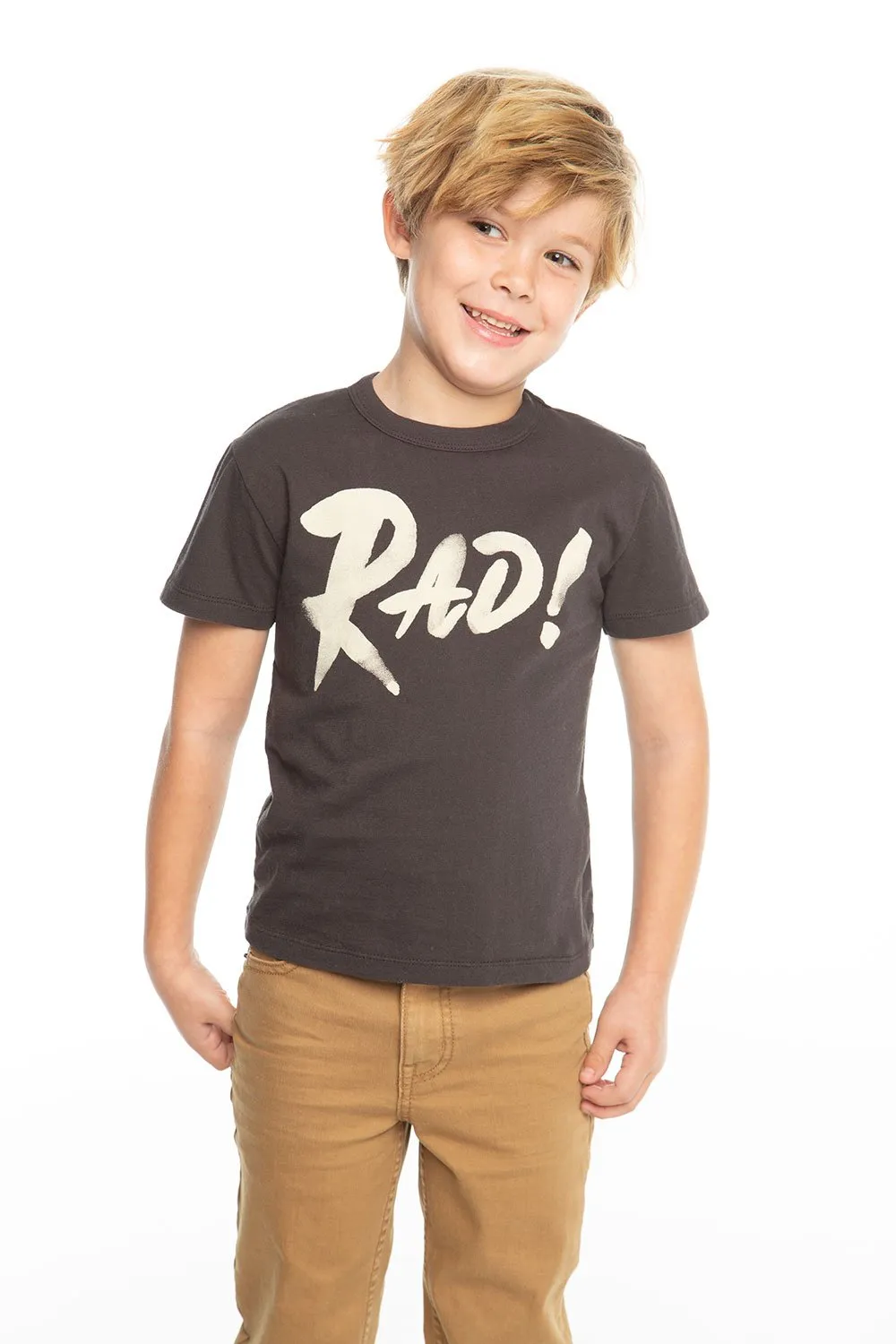 Chaser Kids - Boys Cotton Jersey Short Sleeve Crew Neck Tee in Vintage Black