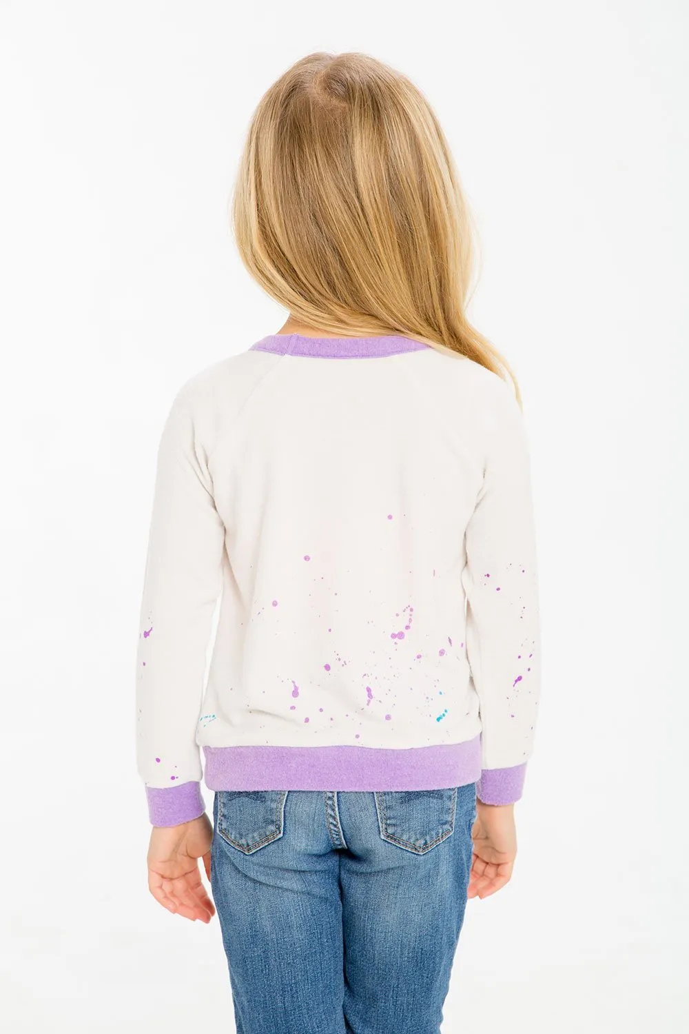 Chaser Kids - Girls Love Knit Raglan Pullover in Go Girls