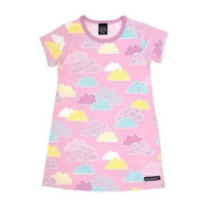 Cloud Short Sleeve Dress - Raspberry