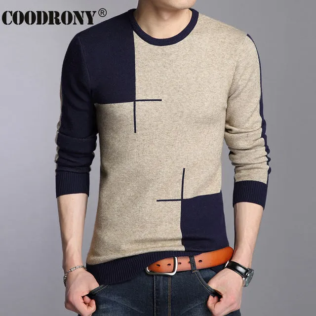 COODRONY 2017 Winter New Arrivals Thick Warm Sweaters O-Neck Wool Sweater Men Brand-Clothing Knitted Cashmere Pullover Men 66203