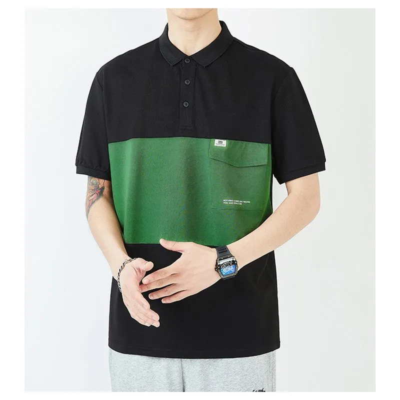 Cotton Silky Business Lapel Short Sleeve Polo Shirt