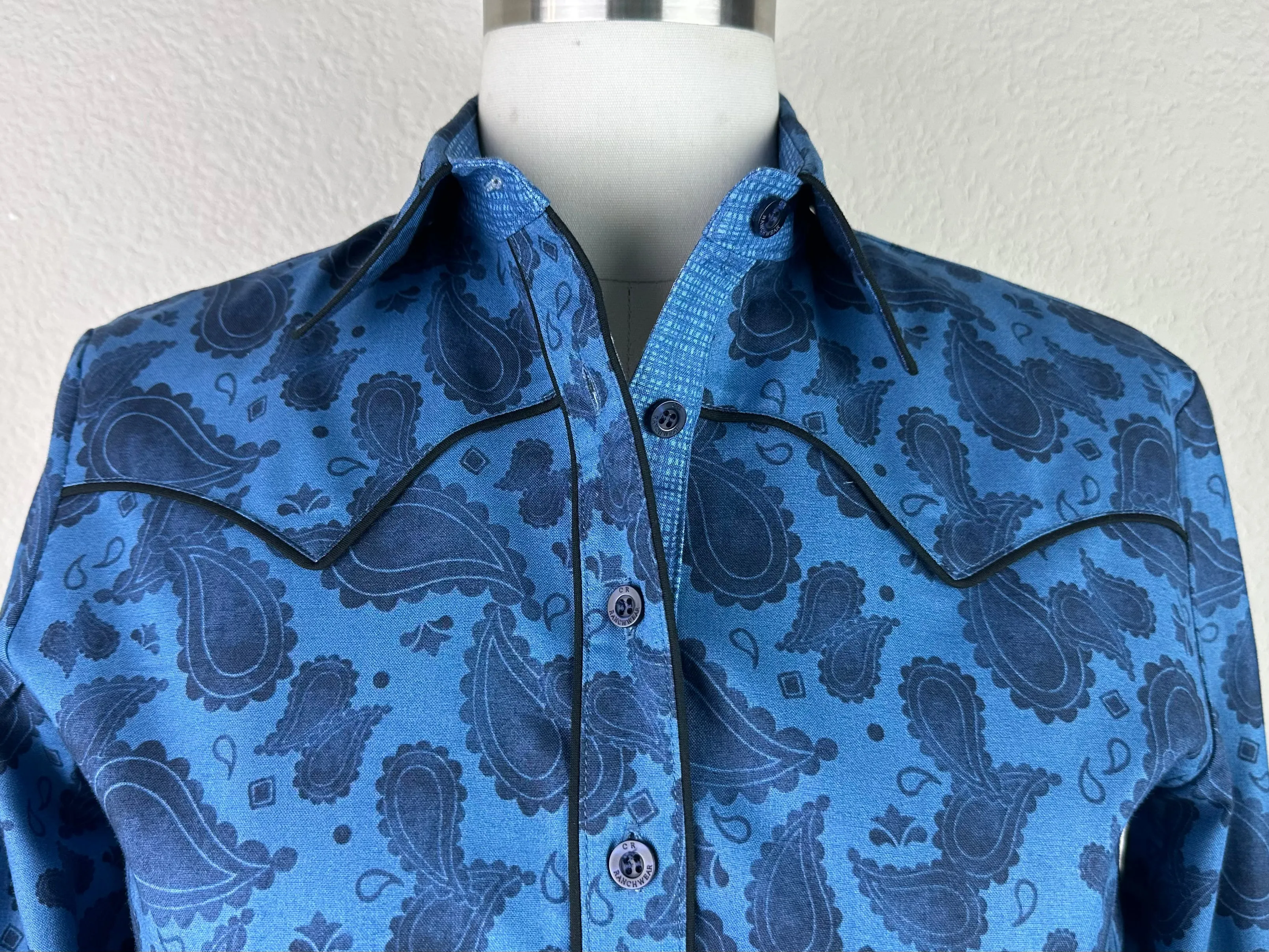 CR Western Pro Indigo Paisley- FINAL SALE