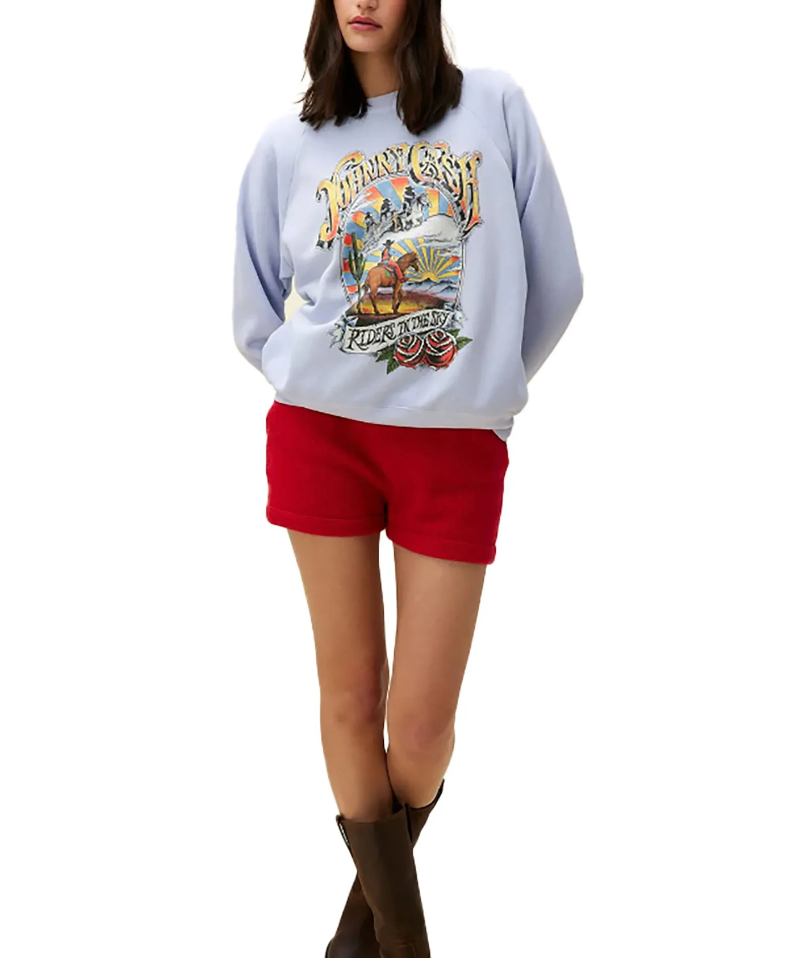 Daydreamer Women Johnny Cash Ghost Riders Vintage Sweatshirt