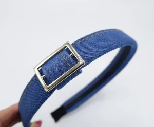 denim headband, buckle headband for women