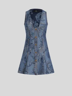 Denim Jacquard Dress