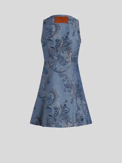 Denim Jacquard Dress