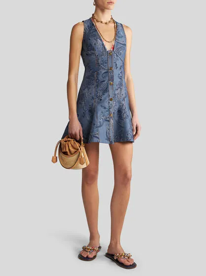 Denim Jacquard Dress