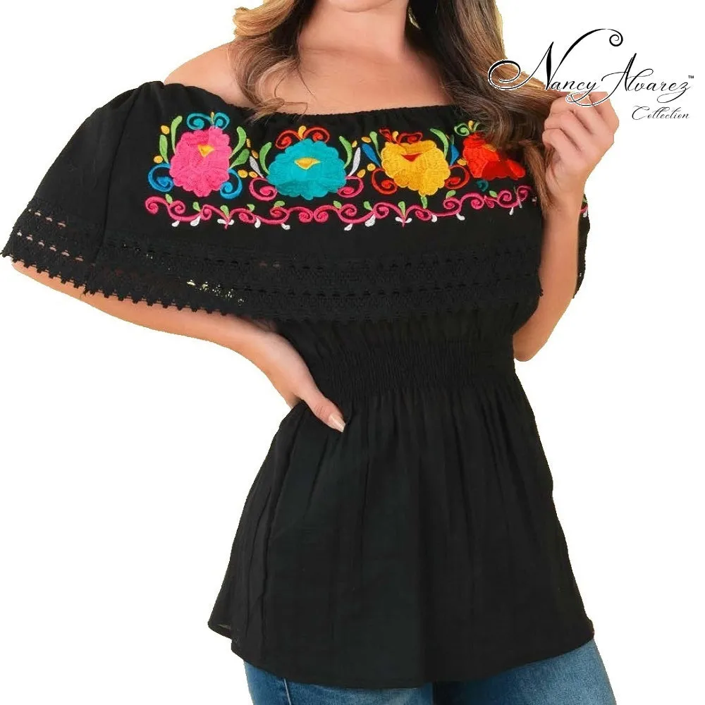 Embroidered Blouse NA-TM-77508 Black