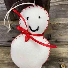 Fair Trade Remnant Fabric Snowman Decoration