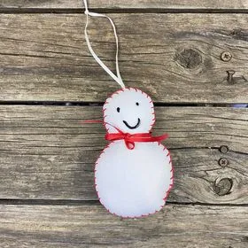 Fair Trade Remnant Fabric Snowman Decoration