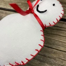 Fair Trade Remnant Fabric Snowman Decoration