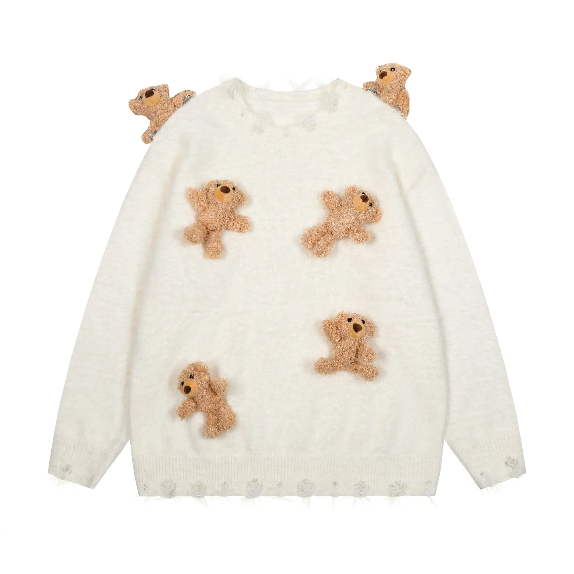 Faire Echo 3D Bear Embellished Sweater