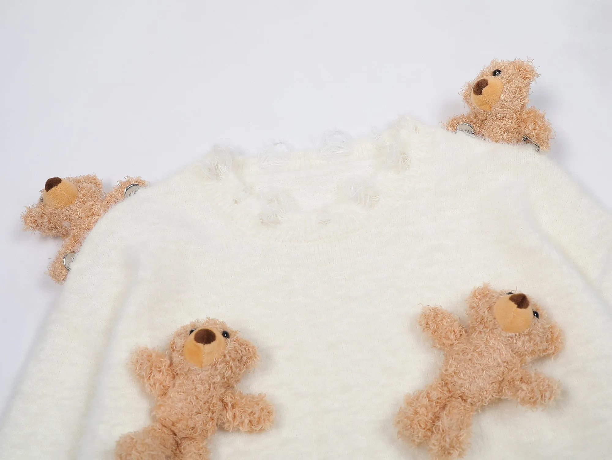 Faire Echo 3D Bear Embellished Sweater