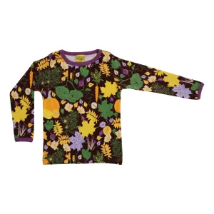 Fall Flowers - Brown Long Sleeve Shirt - 1 Left Size 12-13 years