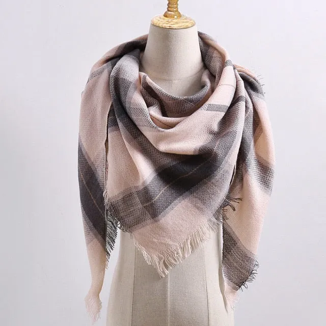 Fashion Cashmere Plaid Scarf Printed Bandana Shawl #MS-1