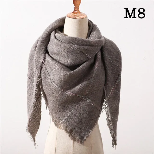 Fashion Cashmere Plaid Scarf Printed Bandana Shawl #MS-1