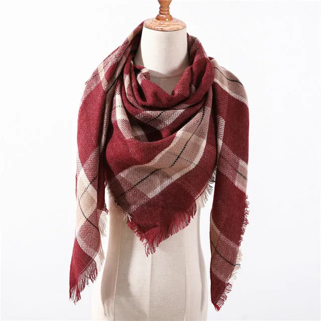 Fashion Cashmere Plaid Scarf Printed Bandana Shawl #MS-1