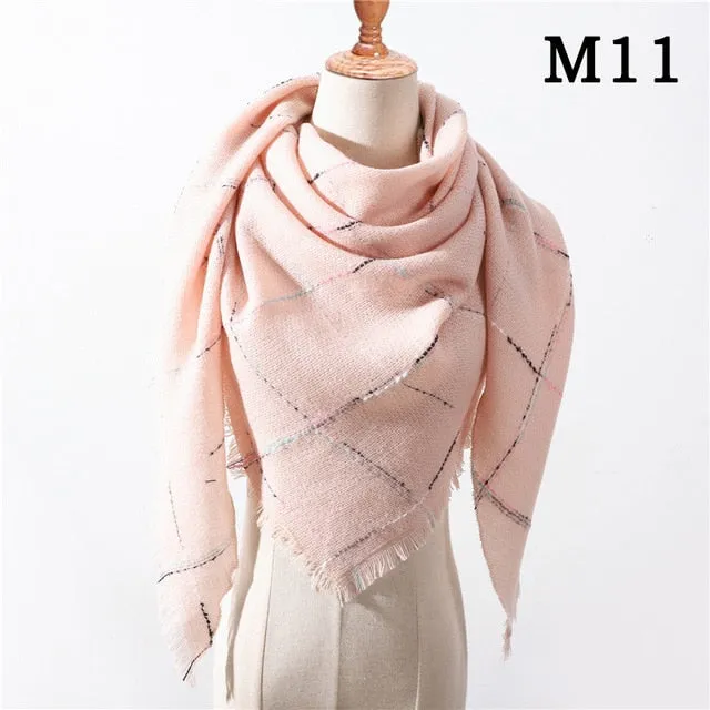 Fashion Cashmere Plaid Scarf Printed Bandana Shawl #MS-1