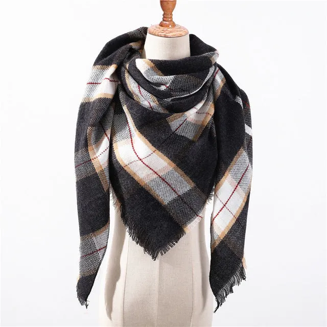 Fashion Cashmere Plaid Scarf Printed Bandana Shawl #MS-1