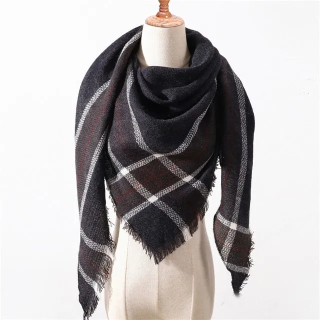 Fashion Cashmere Plaid Scarf Printed Bandana Shawl #MS-1