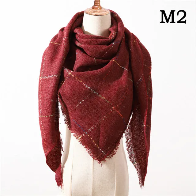 Fashion Cashmere Plaid Scarf Printed Bandana Shawl #MS-1