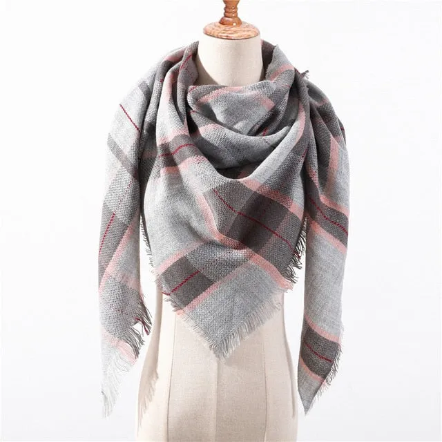 Fashion Cashmere Plaid Scarf Printed Bandana Shawl #MS-1