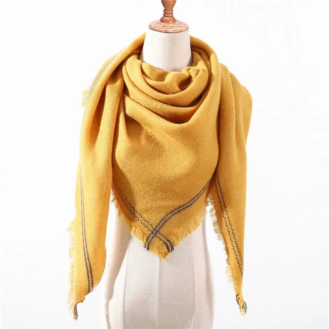 Fashion Cashmere Plaid Scarf Printed Bandana Shawl #MS-1