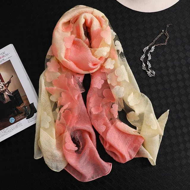 Fashion Silk Scarf Floral Printed Bandana Shawl #2650