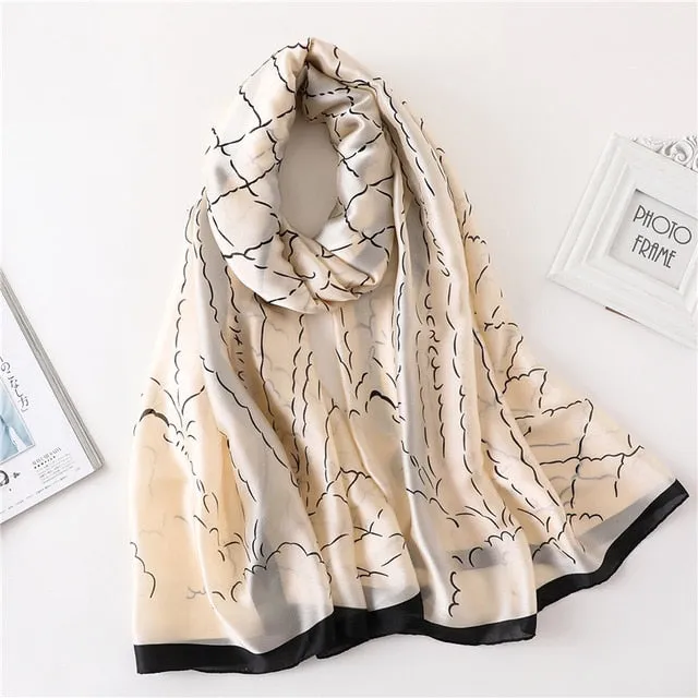 Fashion Silk Scarf Leopard Printed Bandana Shawl #FS323