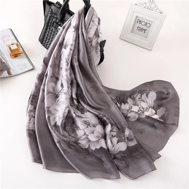 Fashion Silk Scarf Leopard Printed Bandana Shawl #FS323