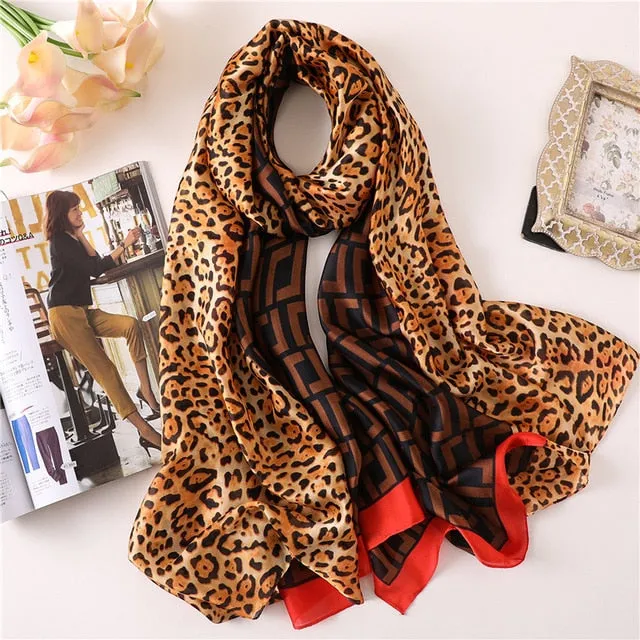 Fashion Silk Scarf Printed Bandana Shawl #FS-1