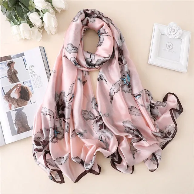 Fashion Silk Scarf Printed Bandana Shawl #FS-1