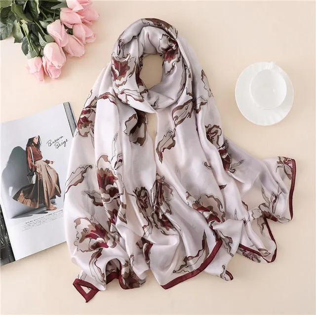 Fashion Silk Scarf Printed Bandana Shawl #FS-1