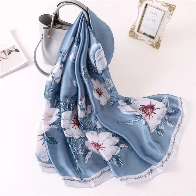 Fashion Silk Scarf Printed Bandana Shawl #FS-1