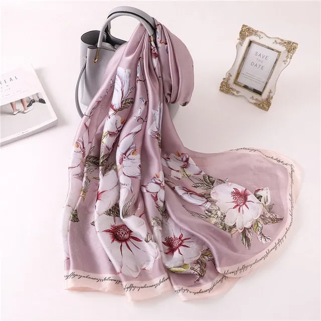 Fashion Silk Scarf Printed Bandana Shawl #FS-1