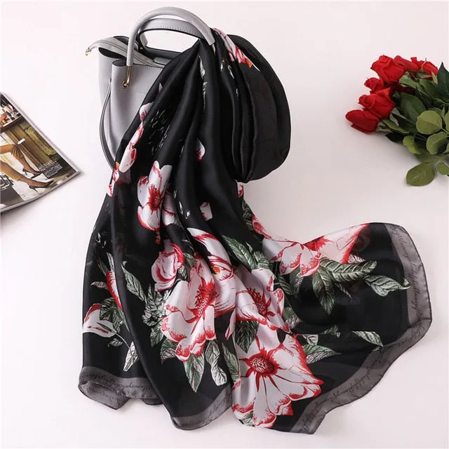 Fashion Silk Scarf Printed Bandana Shawl #FS-1